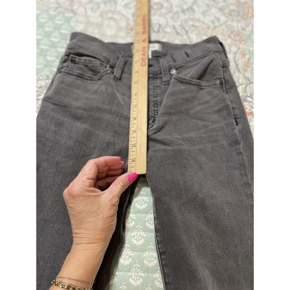 NWT Madewell 9" Mid-Rise Black Skinny Jeans Raw Hem Distressed Women's Size 24P‎ - Picture 6 of 16
